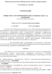 «SD Company» извещение о государственной регистрации [preview]